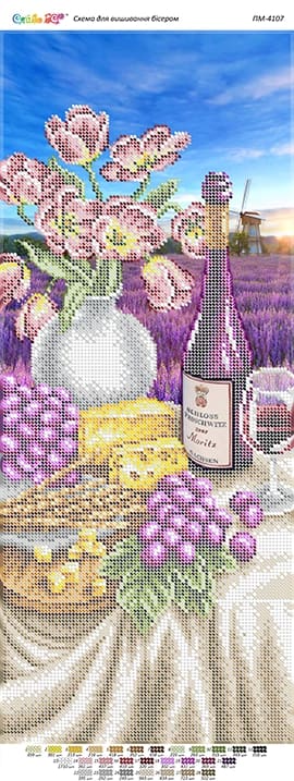 Схема для вышивания бисером Красное вино (част. выш.), арт. ПМ-4107