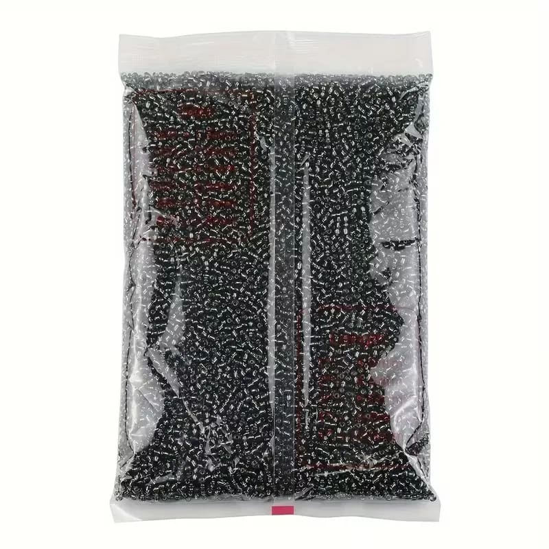 Китайський бісер 12/0, 450 г, чорний блискучий