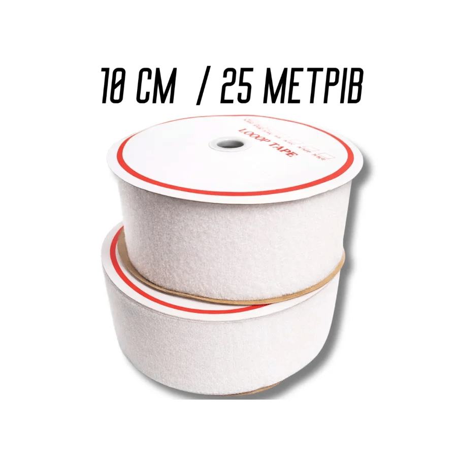 Пришивная липучка 10 см (25 м) М+П – Белая