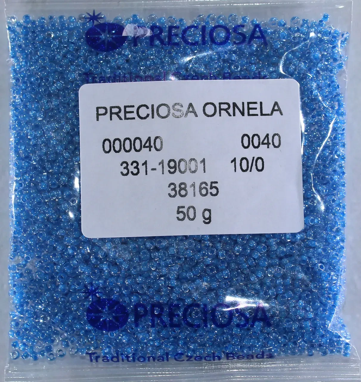 Бісер чеський Preciosa 38165, 10/0, 50 г — синій
