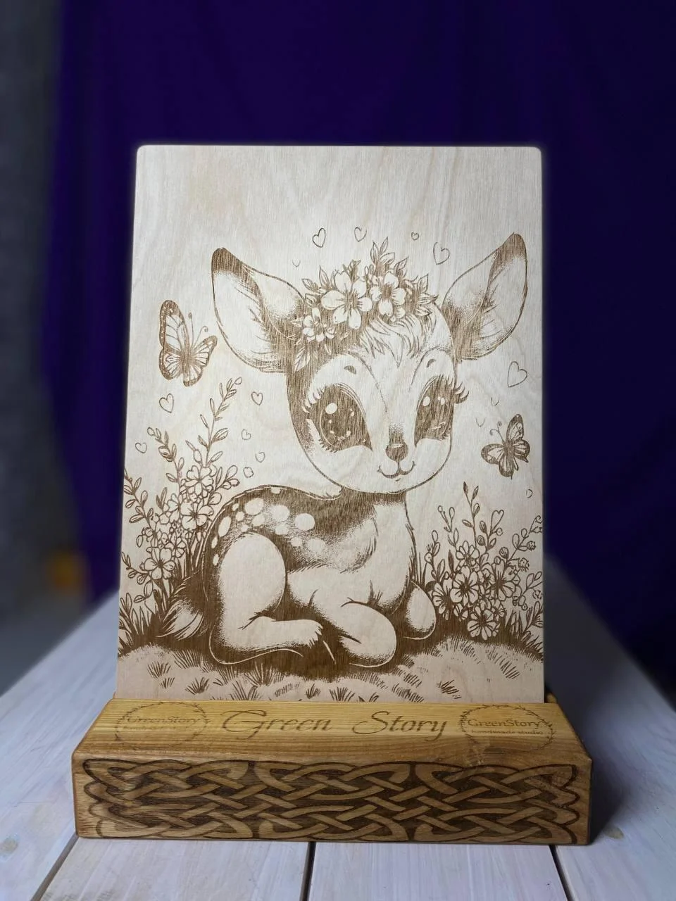 Картина-розмальовка на фанері 21х30см - Оленя