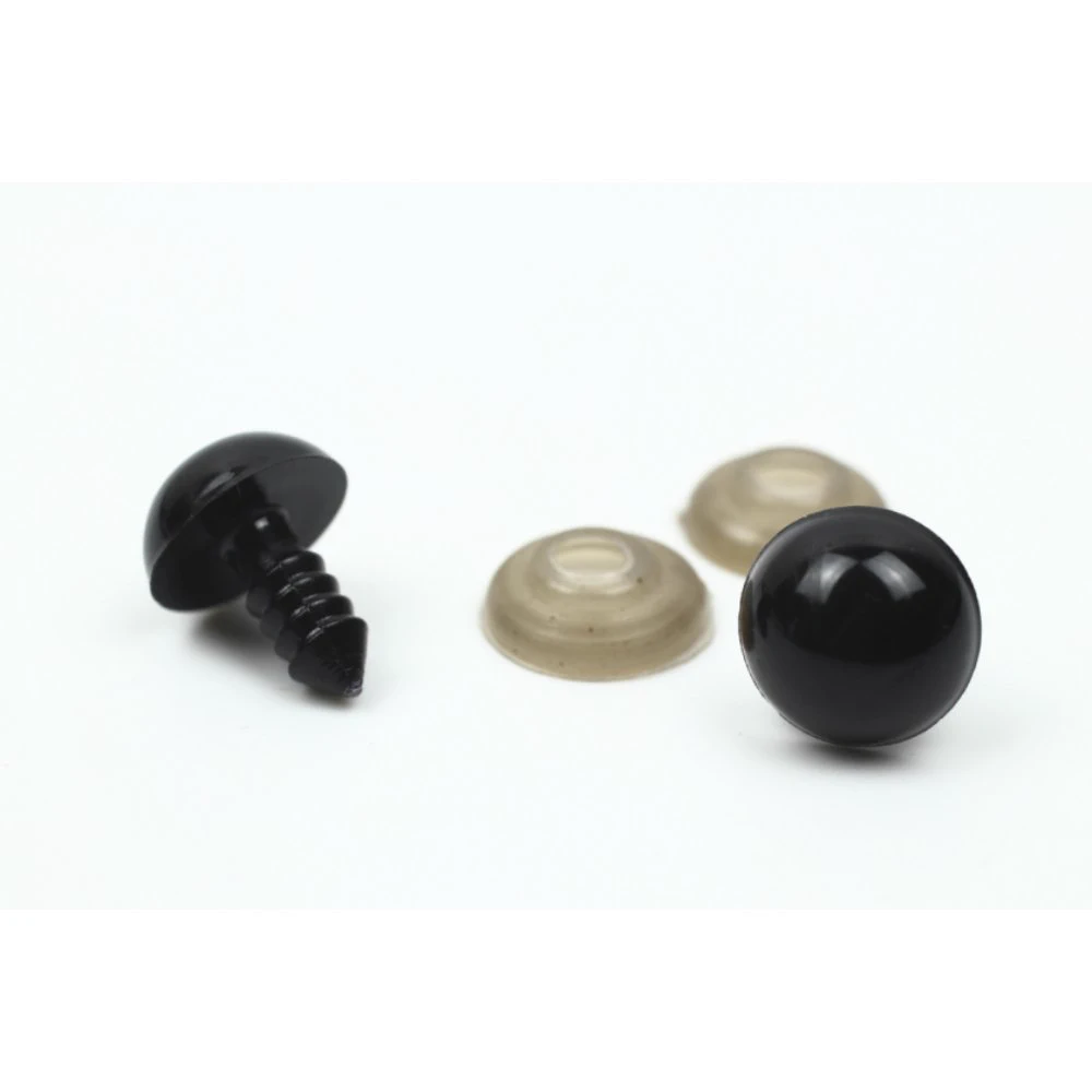 Чорні оченята для іграшок на безпечному кріпленні, 14 мм, чорний, пара, арт. ЧЧ/14мм