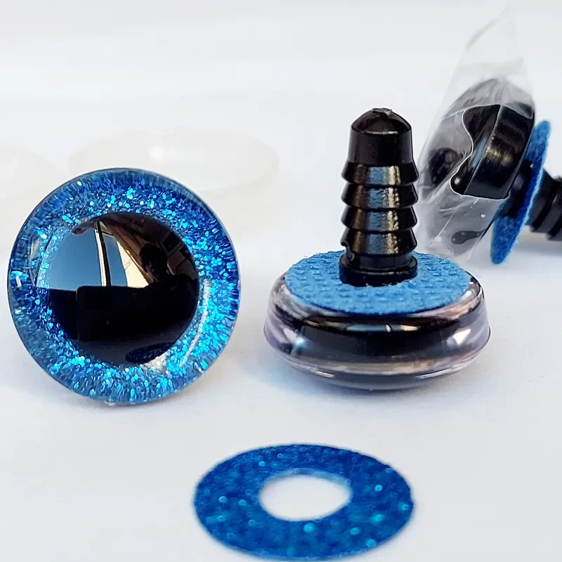 3D очі трапеція для іграшок, 25 мм, блакитний, пара, арт. T25-2/blue