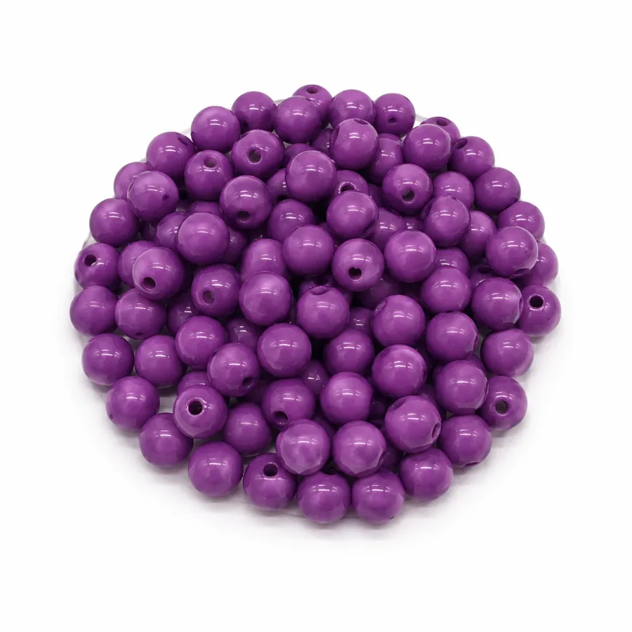 Бусины пластиковые шарики фиолетовые 10 мм 250 г (10mm-104)