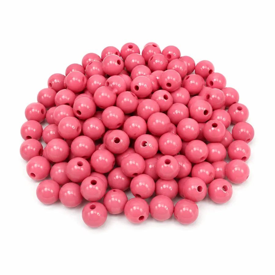 Бусины шарики красно розовые 10 мм 250 г (10mm-116)
