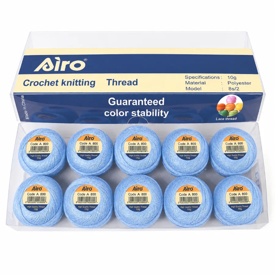 Набор вязальных нитей Airo A800 голубой 10 x 10 г (A800/10)