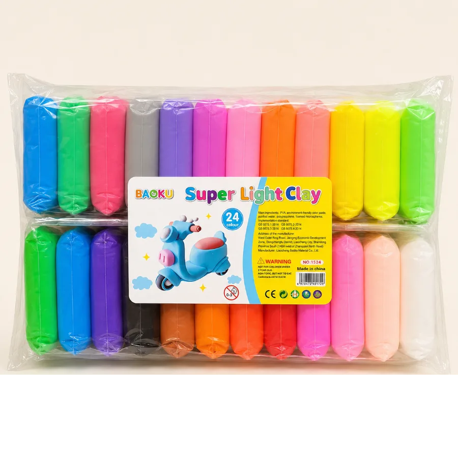 Набір повітряного пластиліну BAOKU Super Light Clay, 24 кольори