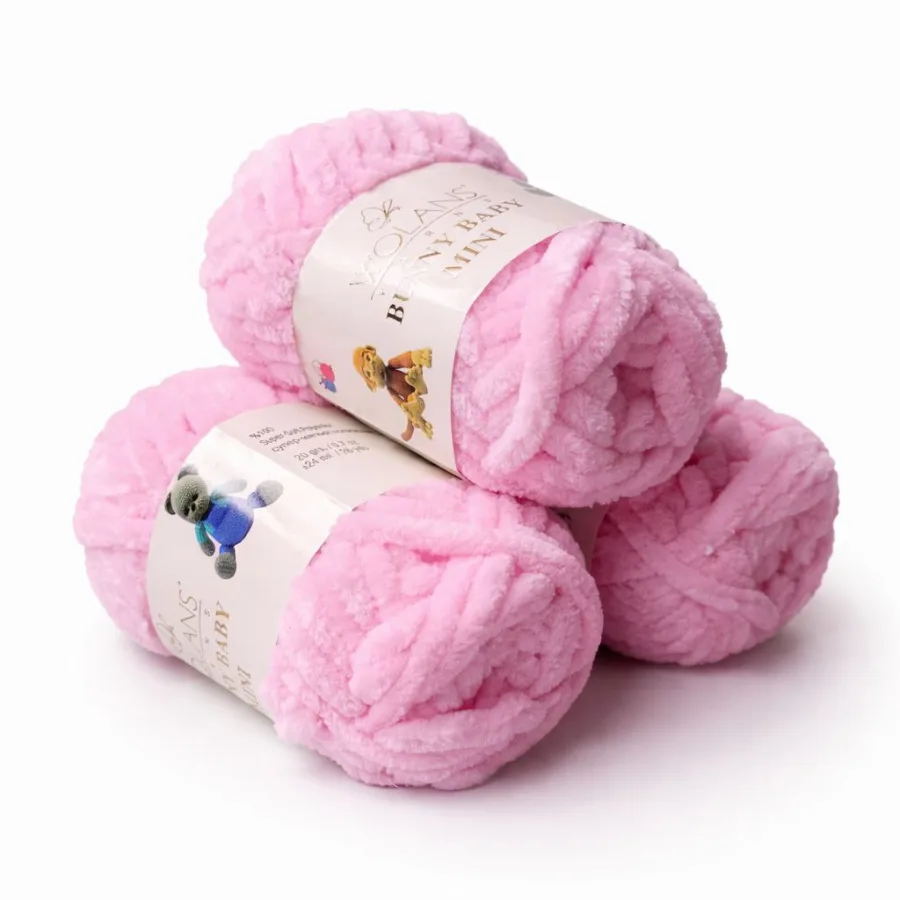 Пряжа Wolans Bunny Baby Mini (плюшева) світло-рожевий W220-05/20