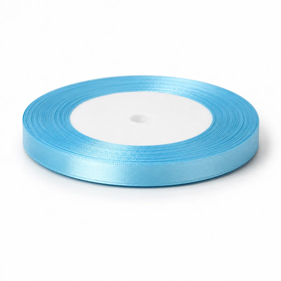 Лента атласная голубая 0,5 см 23м (A05-blue/03)