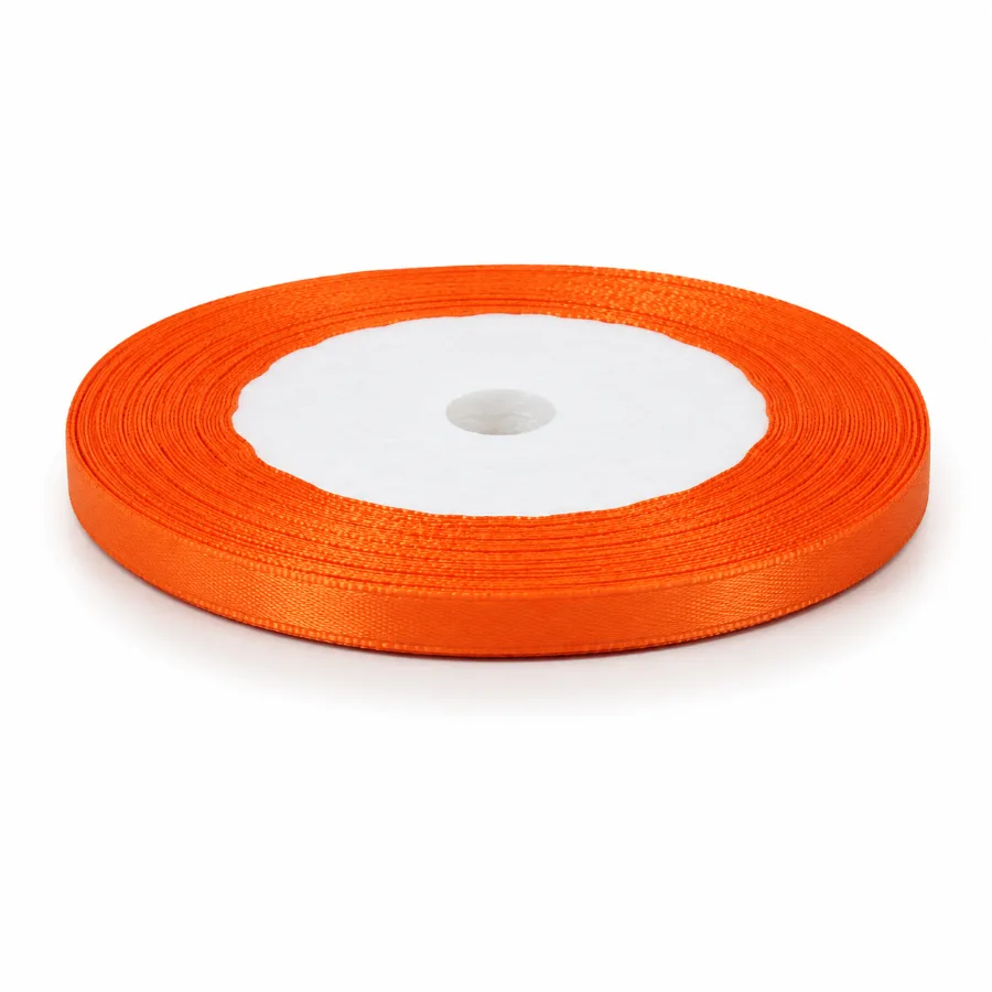 Лента атласная оранжевая 0,5 см 23м (05-orange/03)