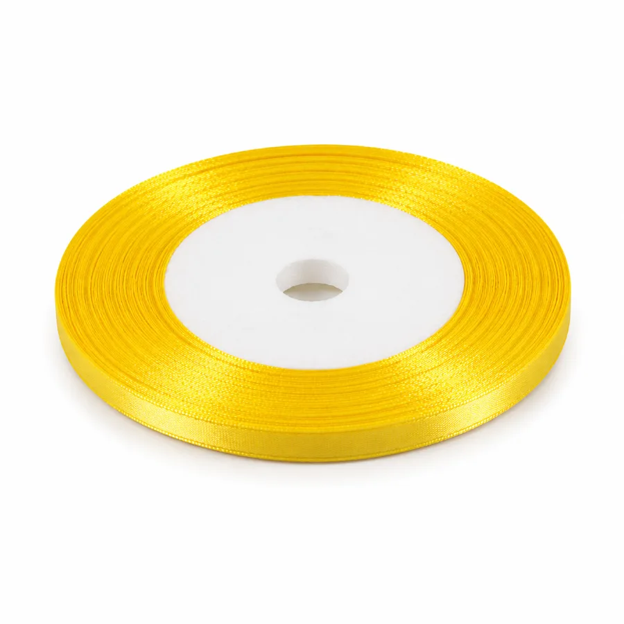 Лента атласная желтая 0,5 см 33 м (05-yellow/01)